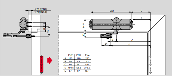 多瑪凱拔閉門器TS68安裝方式