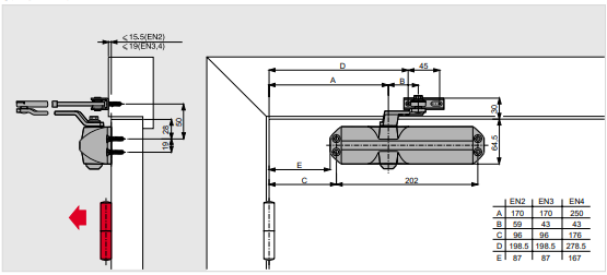多瑪凱拔閉門器TS68安裝方式
